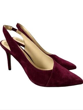 Franco Sarto Burgundy Suede Slingback Heels Size 6